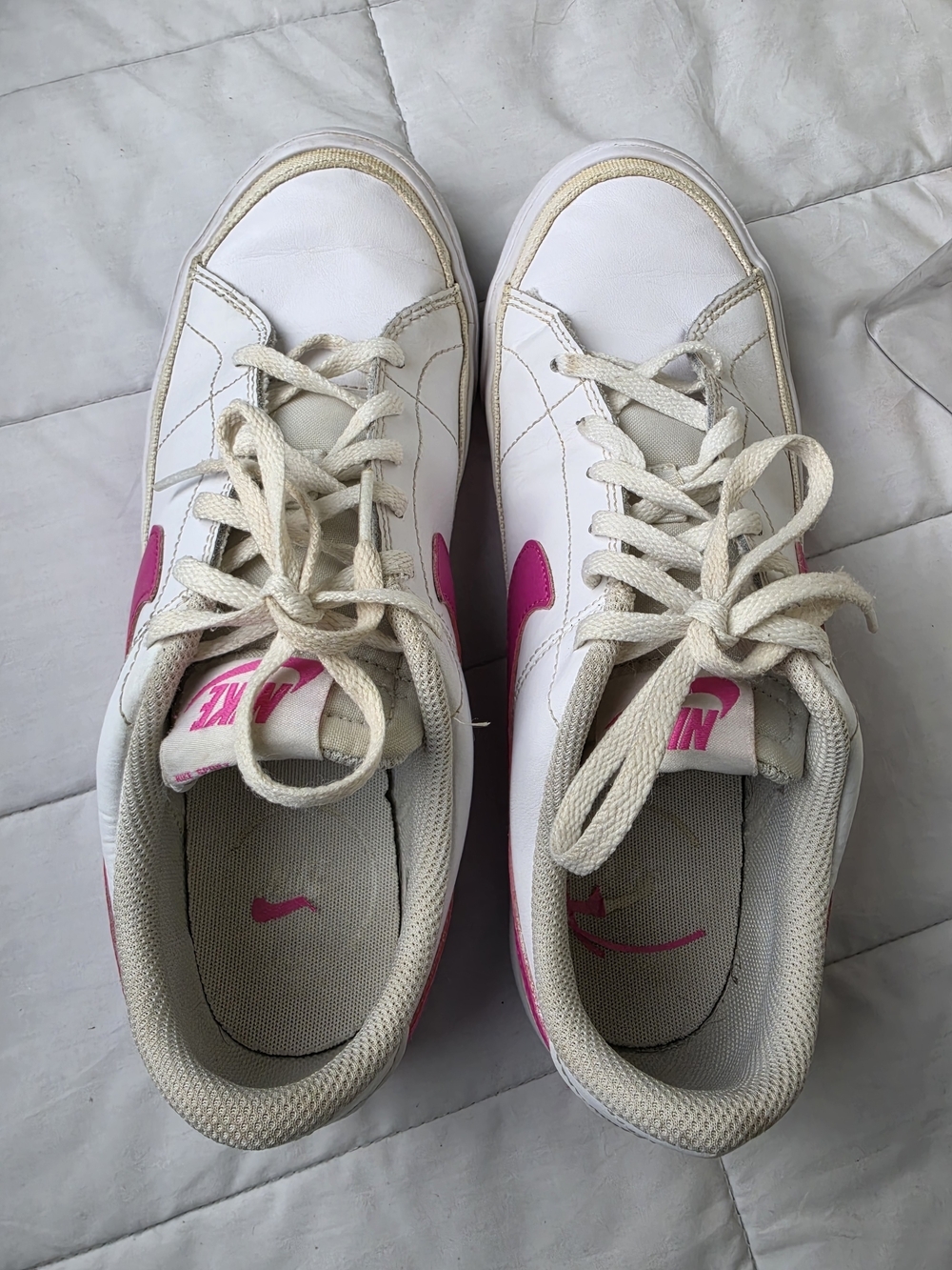 Nike Court Legacy Low Top Girls White/Pink Sneakers Size 7Y - Picture 9 of 9
